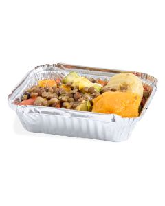 BANDEJA ALUMINIO DARNEL (PACK*10UNID) 8OZ C/TAPA (220ML) (9.8*12.6*2.6CM) *PACK