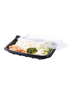 BANDEJA MICRO BANDEX NEGRA 1/2 COSTILLA C/TAPA PP (18*25*5CM) (106500BYTPP) *50UNID