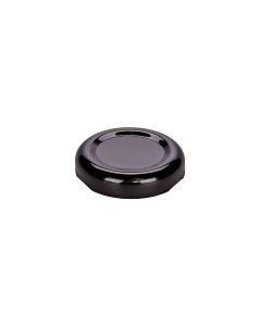 TAPA BOTELLA VIDRIO JUGO 38MM AXIAL NEGRA (METAL) PACK *20UNID