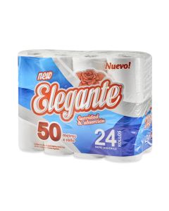 PAPEL HIGIENICO FAMILIAR.(24U*50MTS) ELEGANTE S/H *UNID.