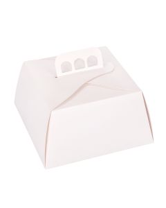 ESTUCHE TORTA CARTULINA BLANCA (23*23*12CM) mE *10UNID